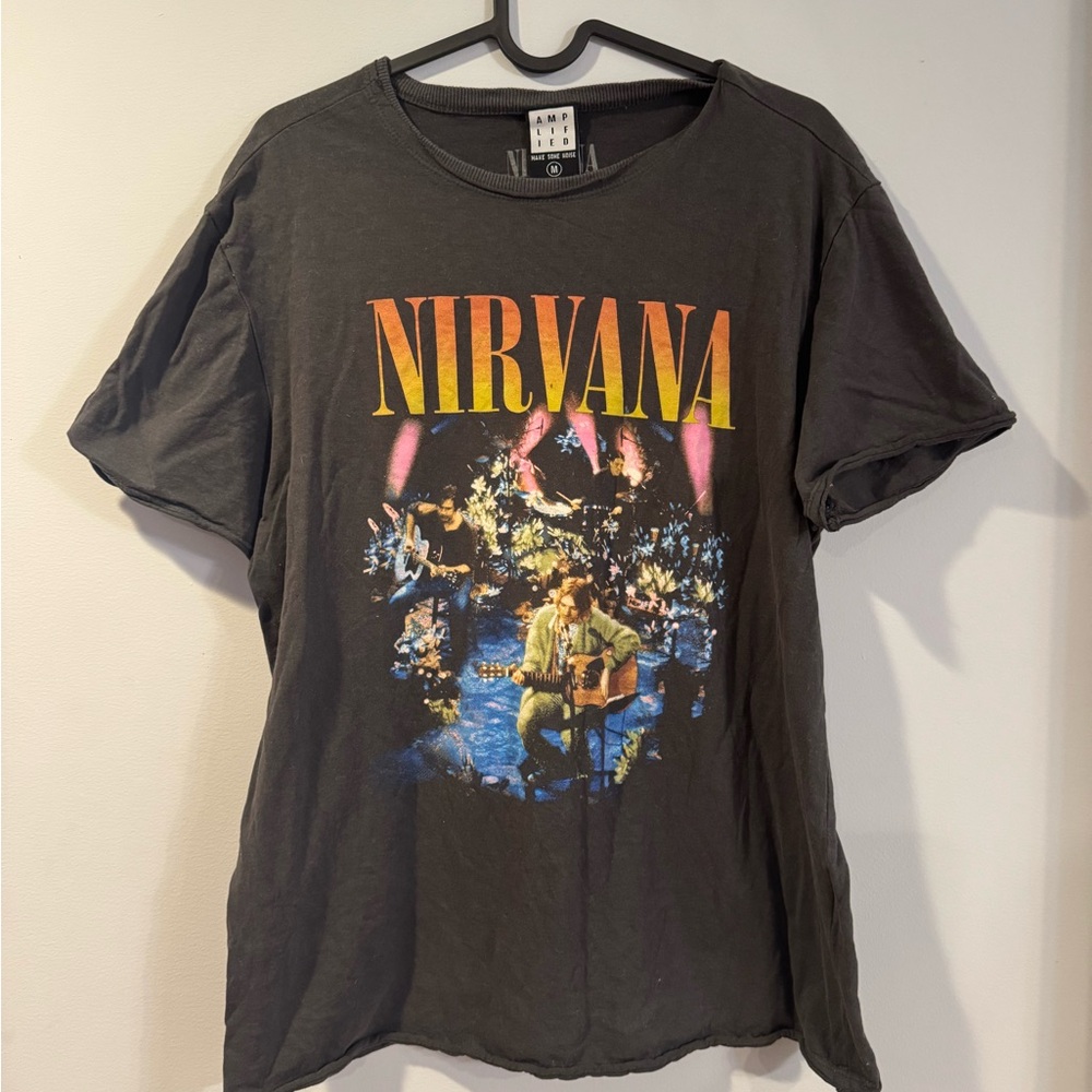 Nirvana Unplugged Session Graphic Men's Dark Grey T-Shirt